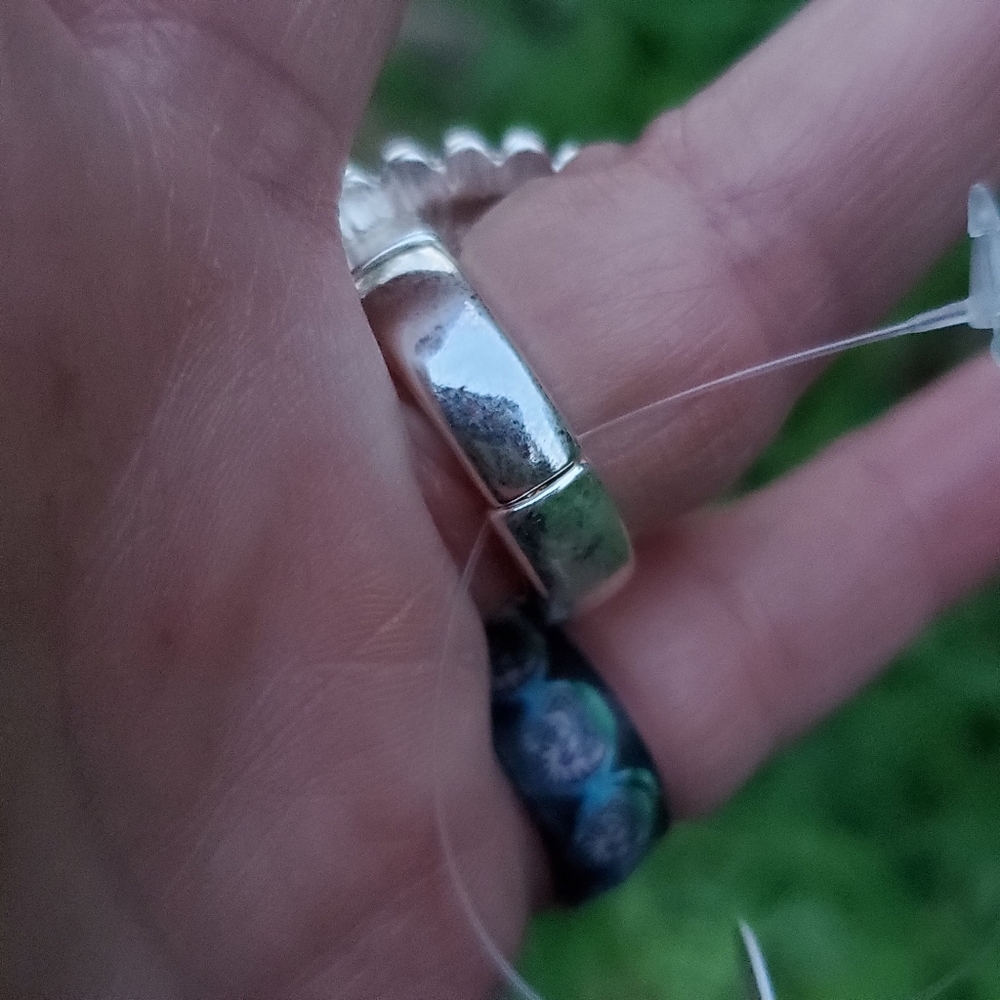 Free Spirit Boho Native South Western People Faux Turquoise Oval Beaded Ring nwt - Picture 10 of 15
